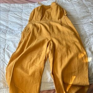 Anthropologie Mustard Jumpsuit